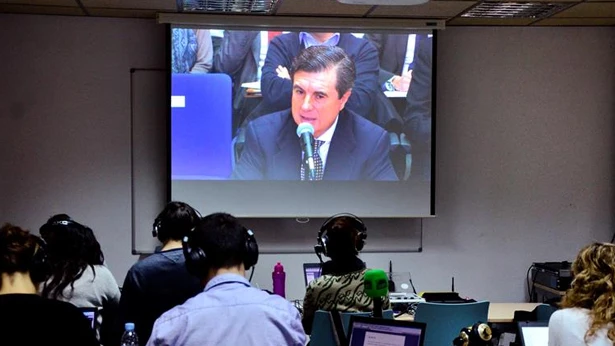 Sala de prensa en las instalaciones de los juzgados de Palma