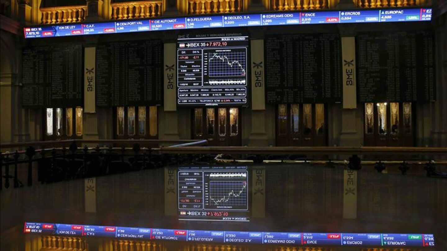 Imagen de la Bolsa de Madrid al cierre de sesi&oacute;n
