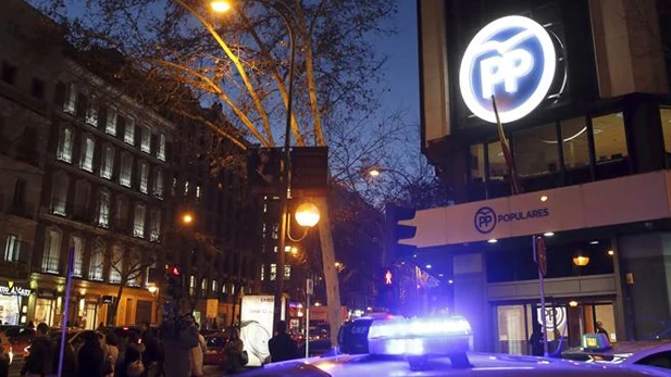 Registro de la sede del PP de Madrid