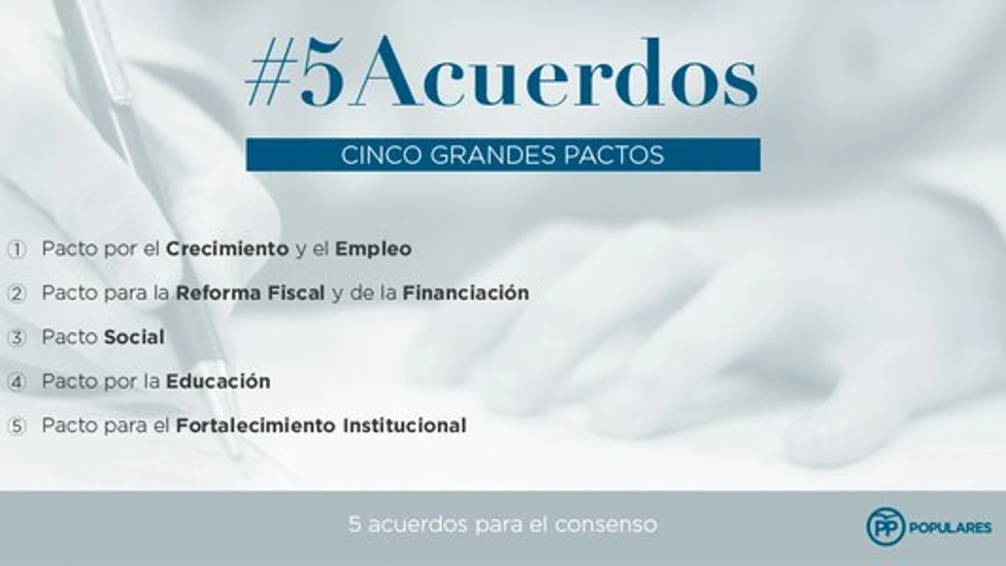 Cinco grandes acuerdos del PP Cinco grandes acuerdos del PP