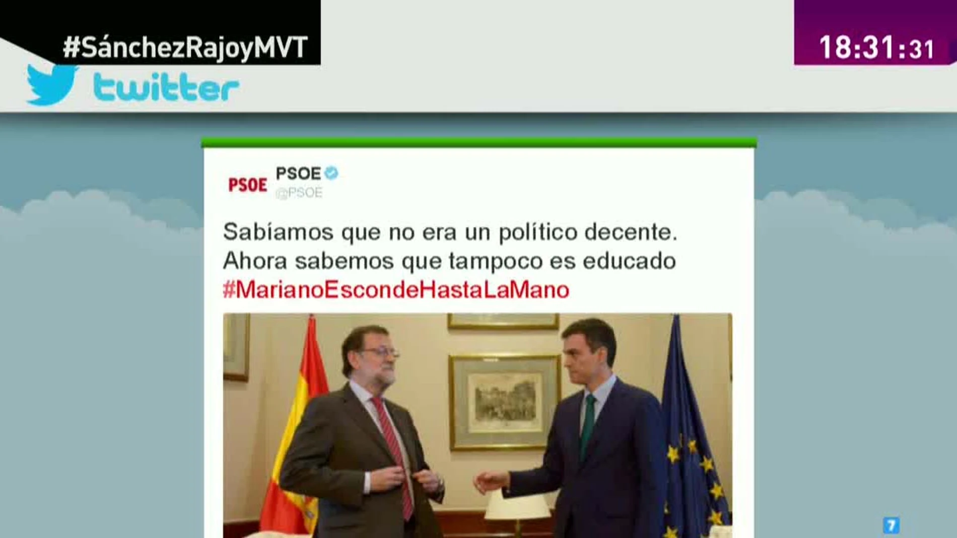 El PSOE responde a Rajoy en Twitter