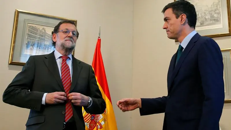 Frío encuentro entre Mariano Rajoy y Pedro Sánchez