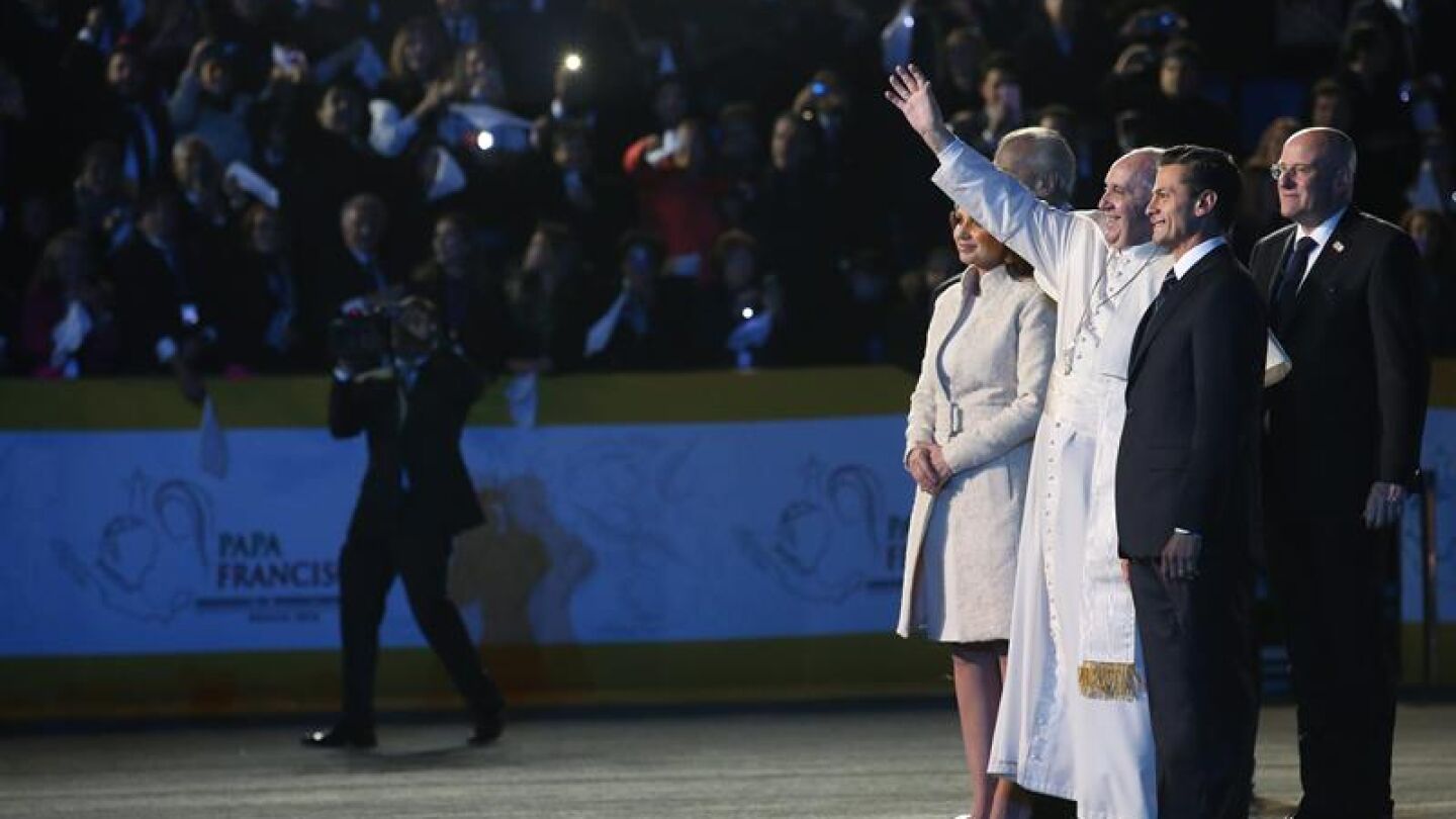 El papa Francisco a su llegada a M&eacute;xico
