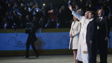 El papa Francisco a su llegada a México
