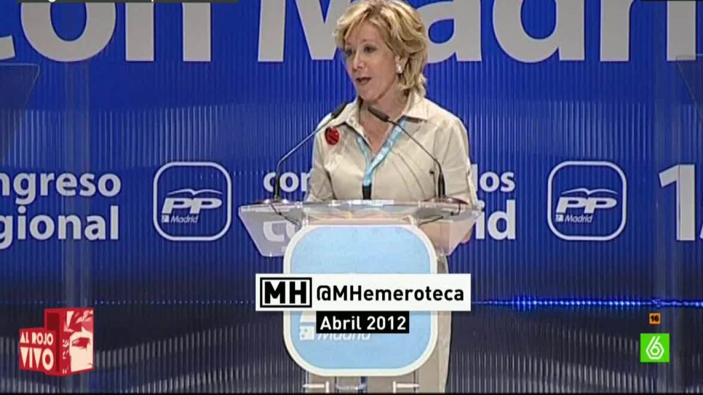 Esperanza Aguirre, en abril de 2012