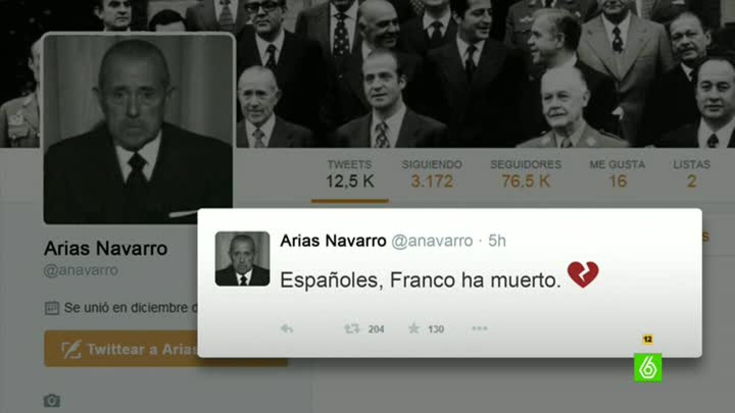 As&iacute; habr&iacute;a anunciado Arias Navarro la muerte de Franco en Twitter