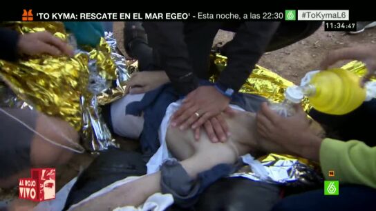 Reanimaci&oacute;n de un refugiado en Lesbos