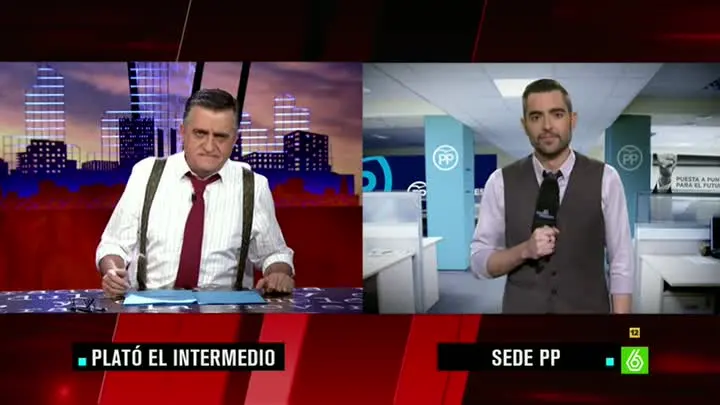El Gran Wyoming conecta con Dani Mateo, en la sede del PP