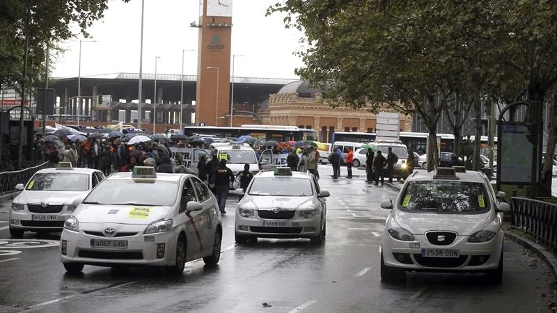 Manifestación de taxistas en Madrid