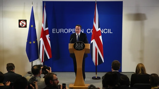 David Cameron, tras la reunión en Bruselas David Cameron, tras la reunión en Bruselas