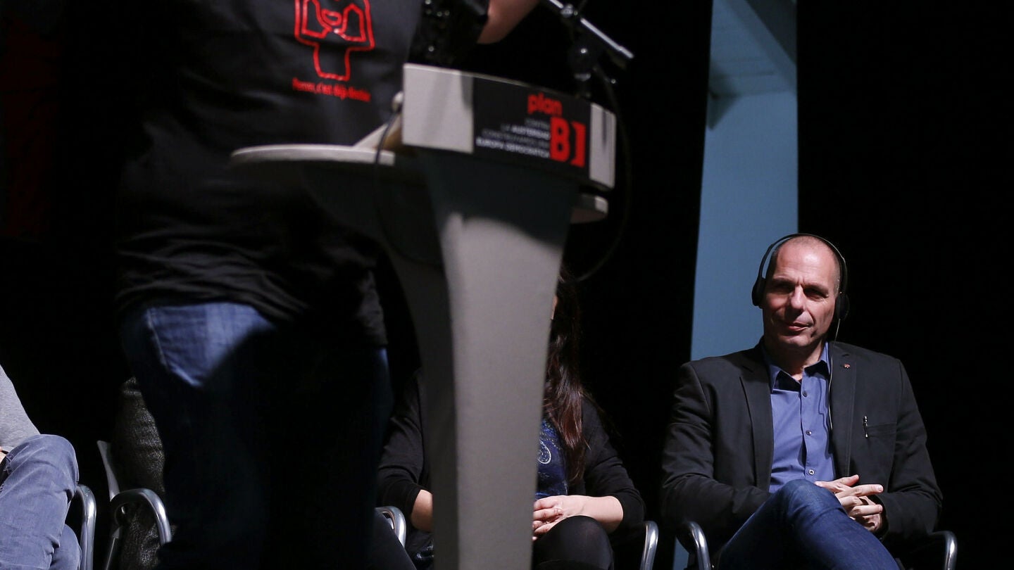 Miguel Urb&aacute;n y Yanis Varufakis, en la cumbre del 'Plan B'