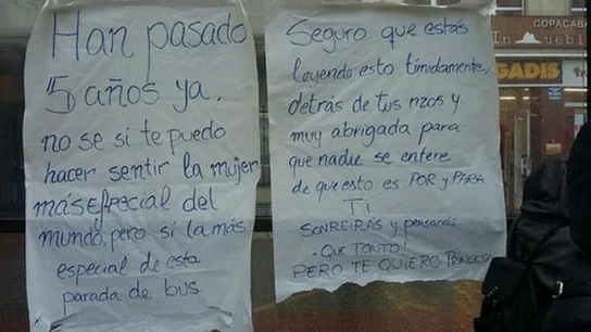 Declaración de amor en una marquesina Declaración de amor en una marquesina