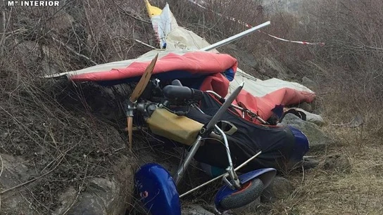 Estado en que ha quedado el ala delta del hombre fallecido en Huesca Estado en que ha quedado el ala delta del hombre fallecido en Huesca