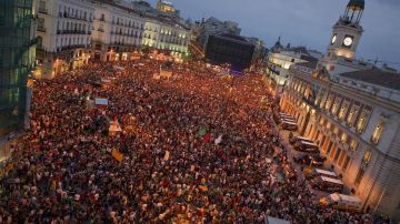 Imagen de la Puerta del Sol durante el movimiento 15M