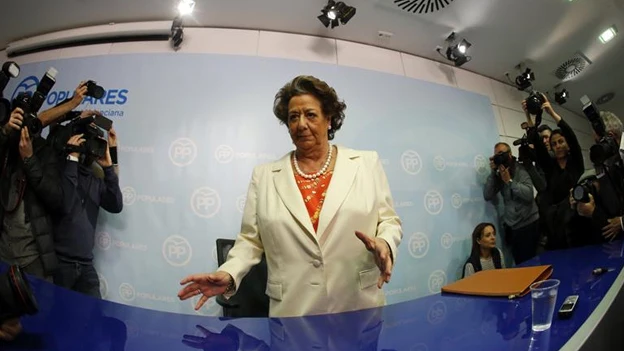 Rita Barberá en rueda de prensa