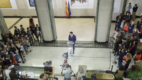 Pedro S&aacute;nchez explicando el acuerdo con Ciudadanos