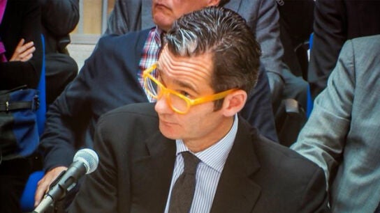 Urdangarin durante su declaraci&oacute;n en el juicio