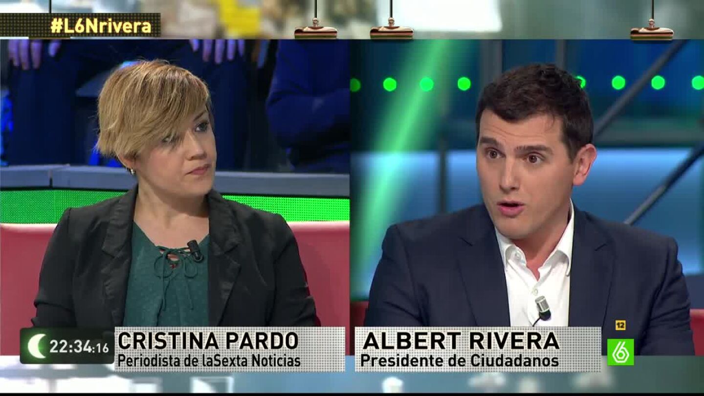 Cristina Pardo y Albert Rivera, en laSexta Noche