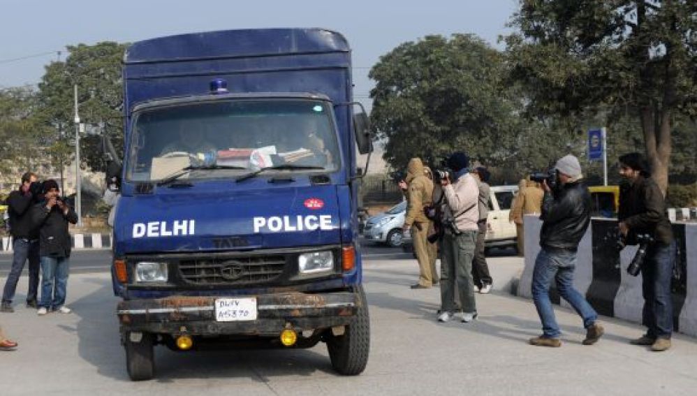 Un coche de la policía en la India