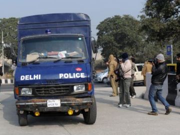 Un coche de la policía en la India Un coche de la policía en la India