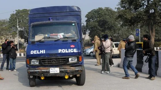 Un coche de la policía en la India