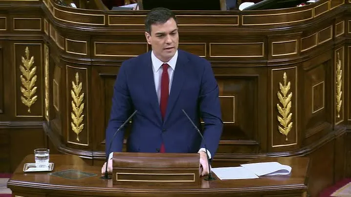Sánchez en la sesión de investidura Sánchez en la sesión de investidura