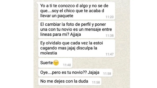 Mensajes de un repartidor a una clienta Mensajes de un repartidor a una clienta