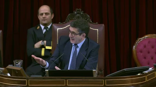 Patxi López, durante la sesión de investidura Patxi López, durante la sesión de investidura