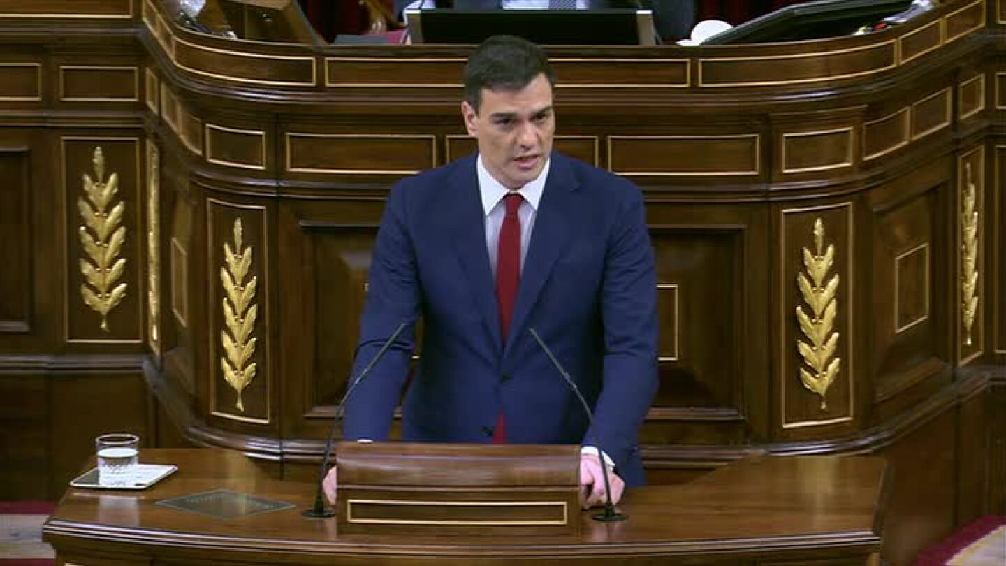 El l&iacute;der del PSOE, Pedro S&aacute;nchez, en el Congreso