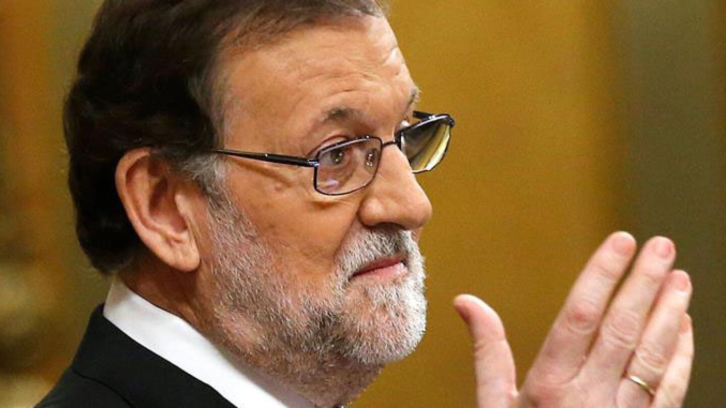 Mariano Rajoy, durante la sesi&oacute;n de investidura de Pedro S&aacute;nchez