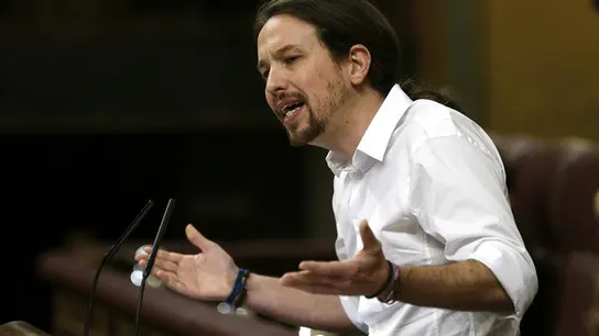 Pablo Iglesias, durante su discurso en el Congreso Pablo Iglesias, durante su discurso en el Congreso