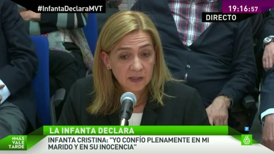 La infanta Cristina, en su declaración La infanta Cristina, en su declaración