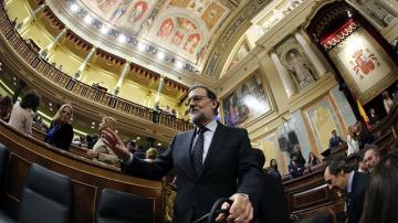 Rajoy en el Congreso durante el debate de investidura