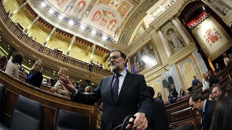 Rajoy en el Congreso durante el debate de investidura