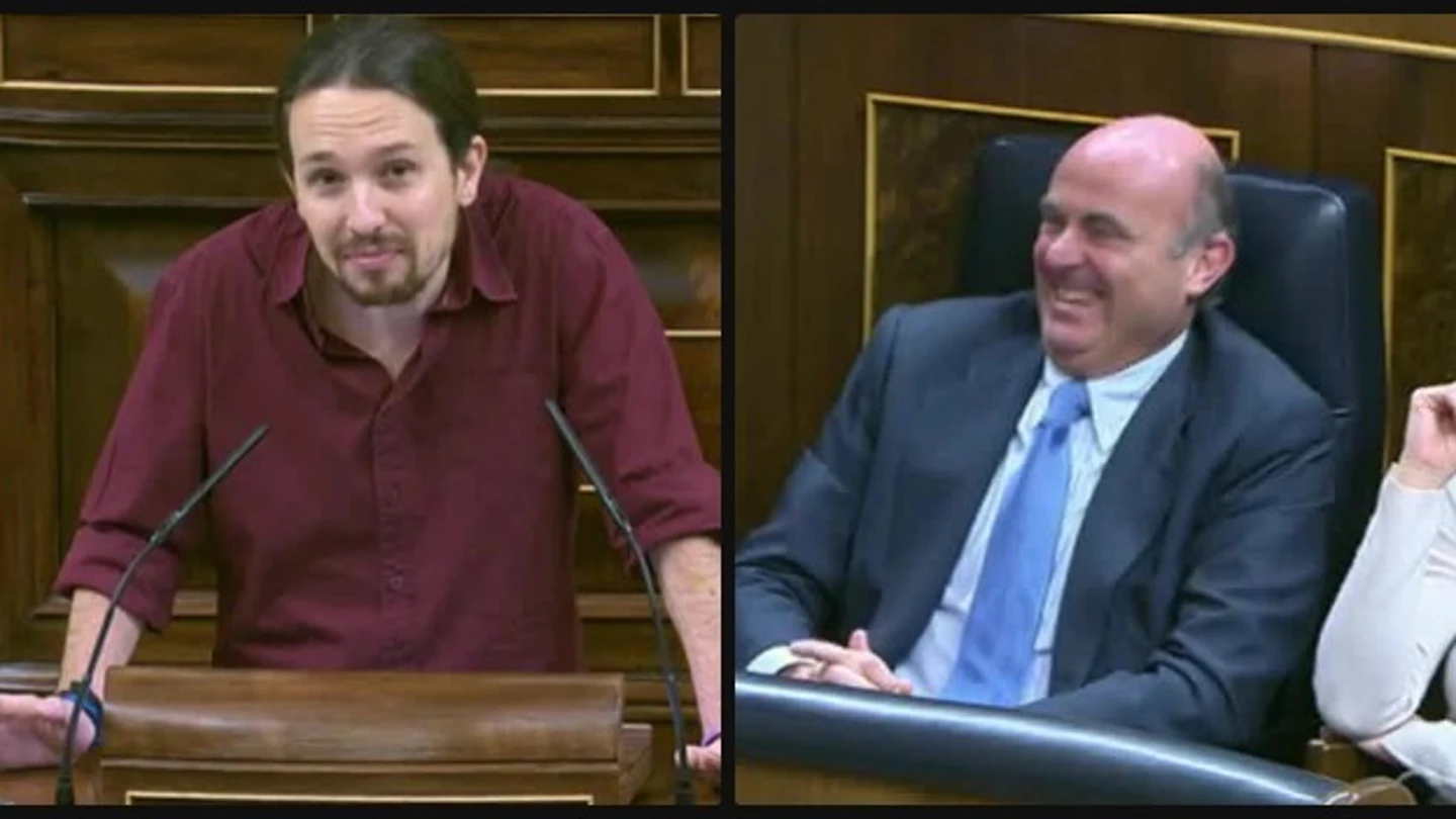 Pablo Iglesias y Luis de Guindos en el Congreso Pablo Iglesias y Luis de Guindos en el Congreso