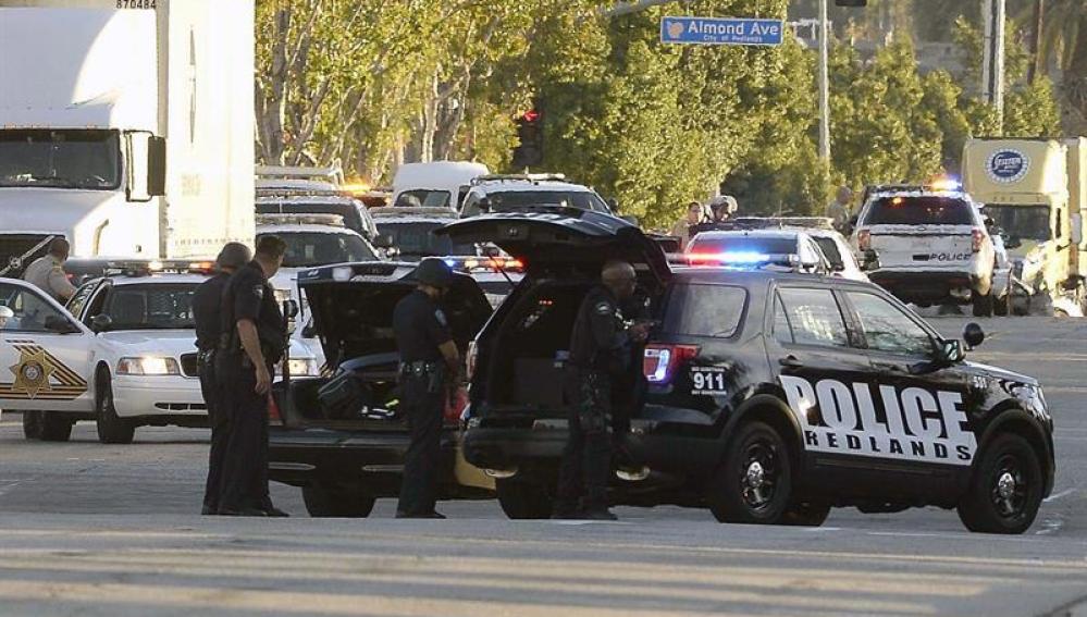 La Policía de EEUU, durante un tiroteo