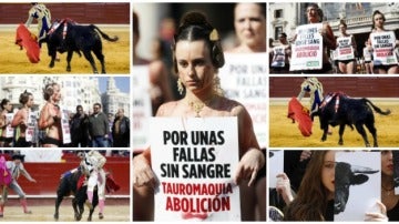 Taurinos y antitaurinos se enfrentan en las Fallas de Valencia
