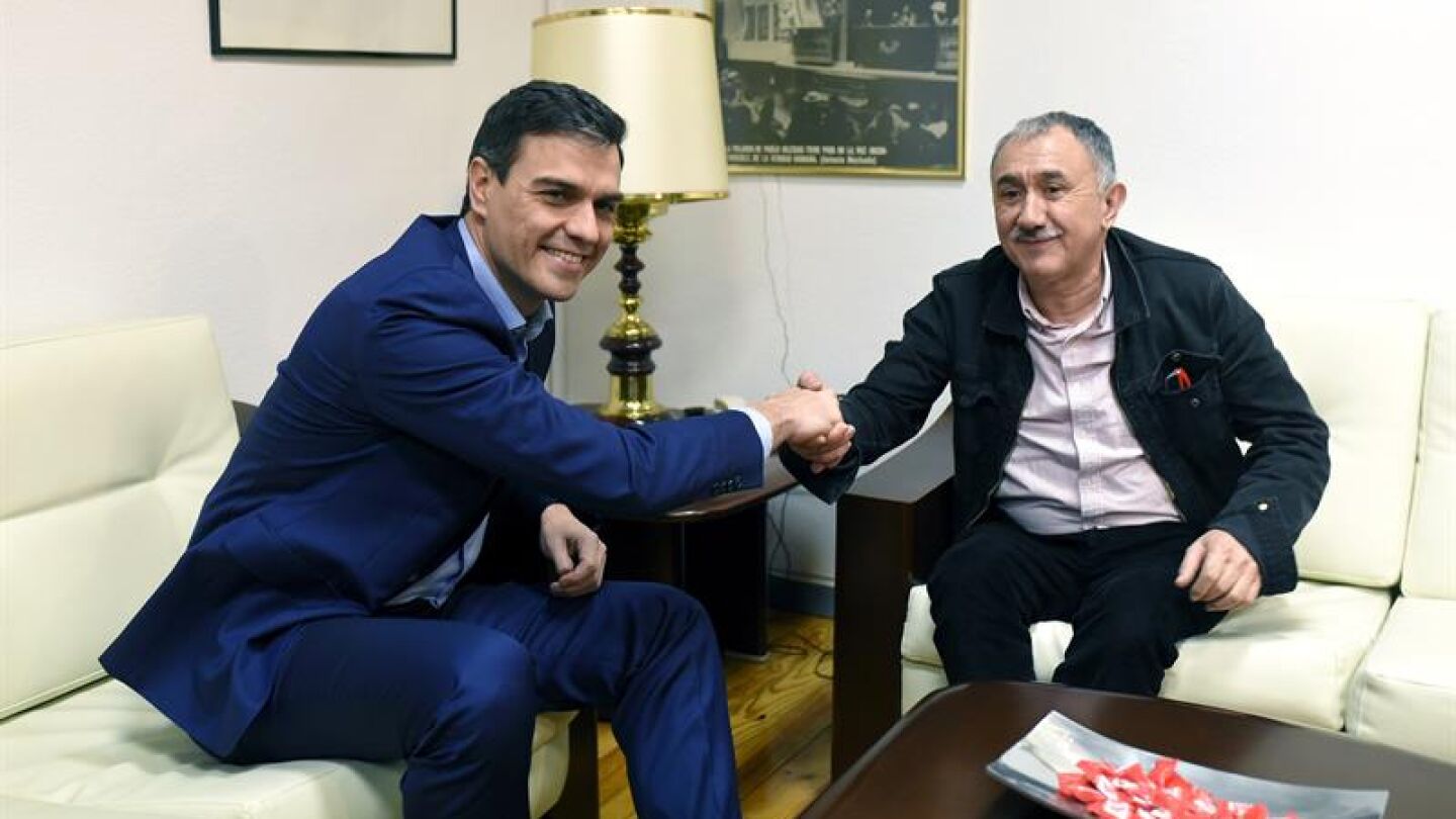 Pedro S&aacute;nchez y Josep Mar&iacute;a &Aacute;lvarez