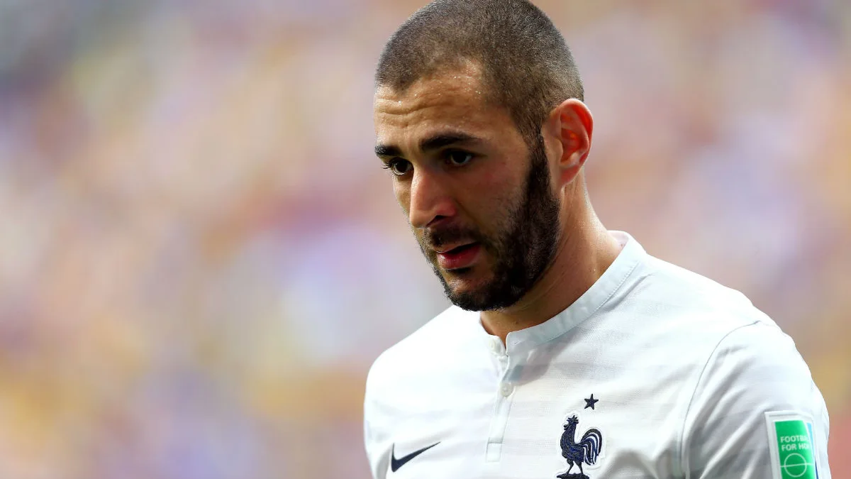 Benzema, en un partido de la selección francesa