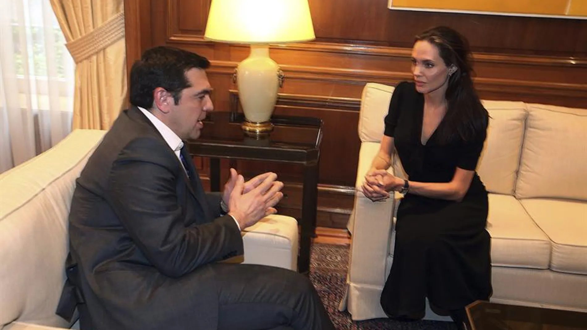 Alexis Tsipras y Angelina Jolie