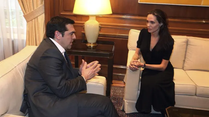 Alexis Tsipras y Angelina Jolie