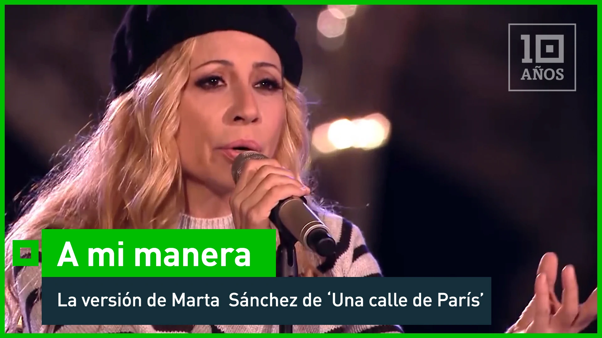 La cantante española elige en A mi manera versionar 'Una calle de París' de Duncan Dhu. Un tema que marcó a la artista cuando coincidió con Mikel Erentxun sobre el escenario y que interpreta dándole un giro de 180 grados, para recordar lo que pasó en esa ciudad con los atentados el pasado noviembre. 