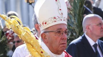 El papa Francisco durante el Domingo de Ramos