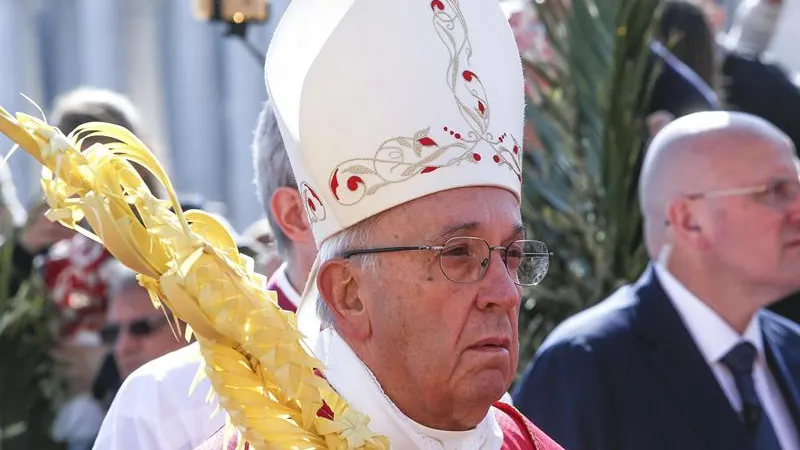 El papa Francisco durante el Domingo de Ramos