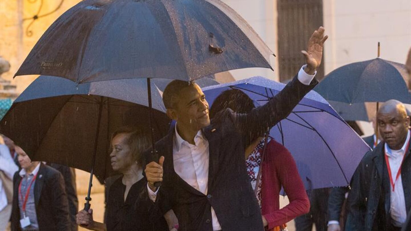 Barack Obama, durante su primer d&iacute;a de visita en Cuba