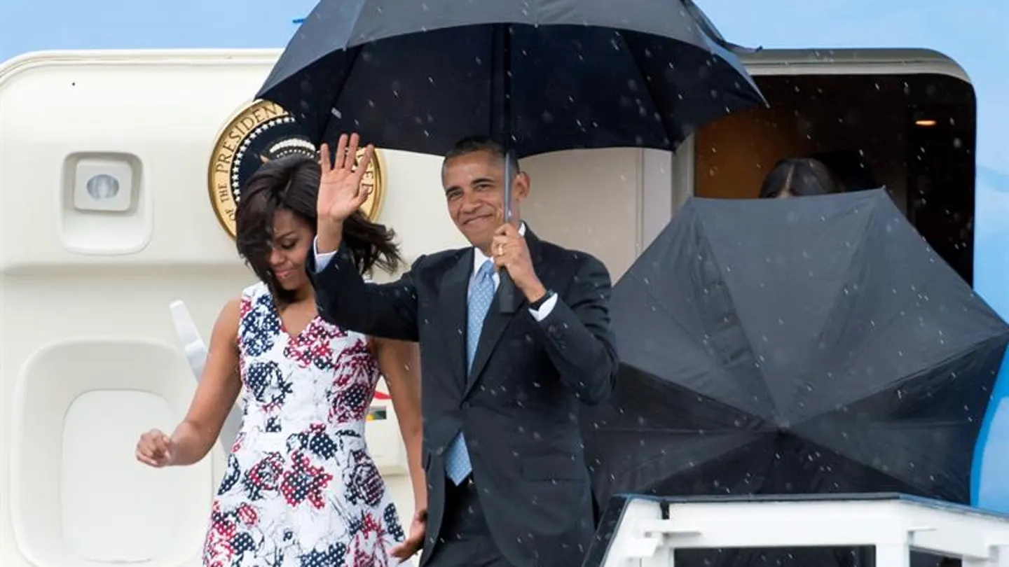 Obama a su llegada a EEUU Obama a su llegada a EEUU