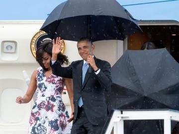 Obama a su llegada a EEUU Obama a su llegada a EEUU