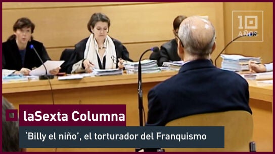 laSexta Columna desvela la imagen de Juan Antonio Gonz&aacute;lez Pacheco, m&aacute;s conocido como 'Billy el Ni&ntilde;o', el mayor s&iacute;mbolo de la tortura durante los &uacute;ltimos a&ntilde;os de la dictadura. Hasta hoy, ninguna televisi&oacute;n espa&ntilde;ola ha grabado jam&aacute;s su rostro. Gonz&aacute;lez Pacheco se niega a hablar con el programa y huye, sin mostrar rastro de arrepentimiento. "D&eacute;jeme en paz", repite varias veces. La Audiencia Nacional rechaz&oacute; su extradici&oacute;n a Argentina. Hoy es un hombre libre, un vecino m&aacute;s de la capital de Espa&ntilde;a.