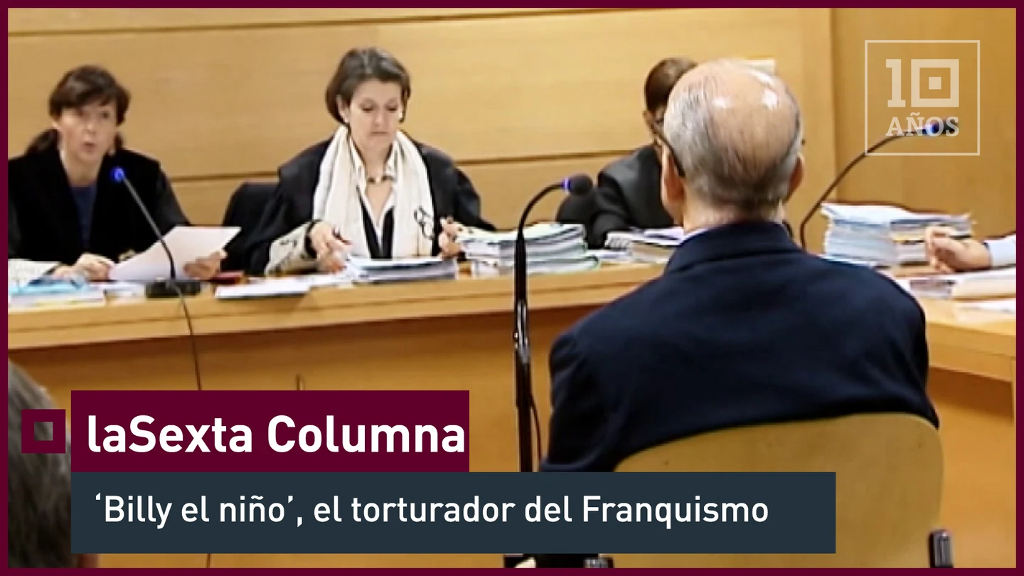 2015. El torturador 'Billy el Niño', sin muestra de arrepentimiento: "Déjeme en paz" laSexta Columna desvela la imagen de Juan Antonio González Pacheco, más conocido como 'Billy el Niño', el mayor símbolo de la tortura durante los últimos años de la dictadura. Hasta hoy, ninguna televisión española ha grabado jamás su rostro. González Pacheco se niega a hablar con el programa y huye, sin mostrar rastro de arrepentimiento. "Déjeme en paz", repite varias veces. La Audiencia Nacional rechazó su extradición a Argentina. Hoy es un hombre libre, un vecino más de la capital de España.