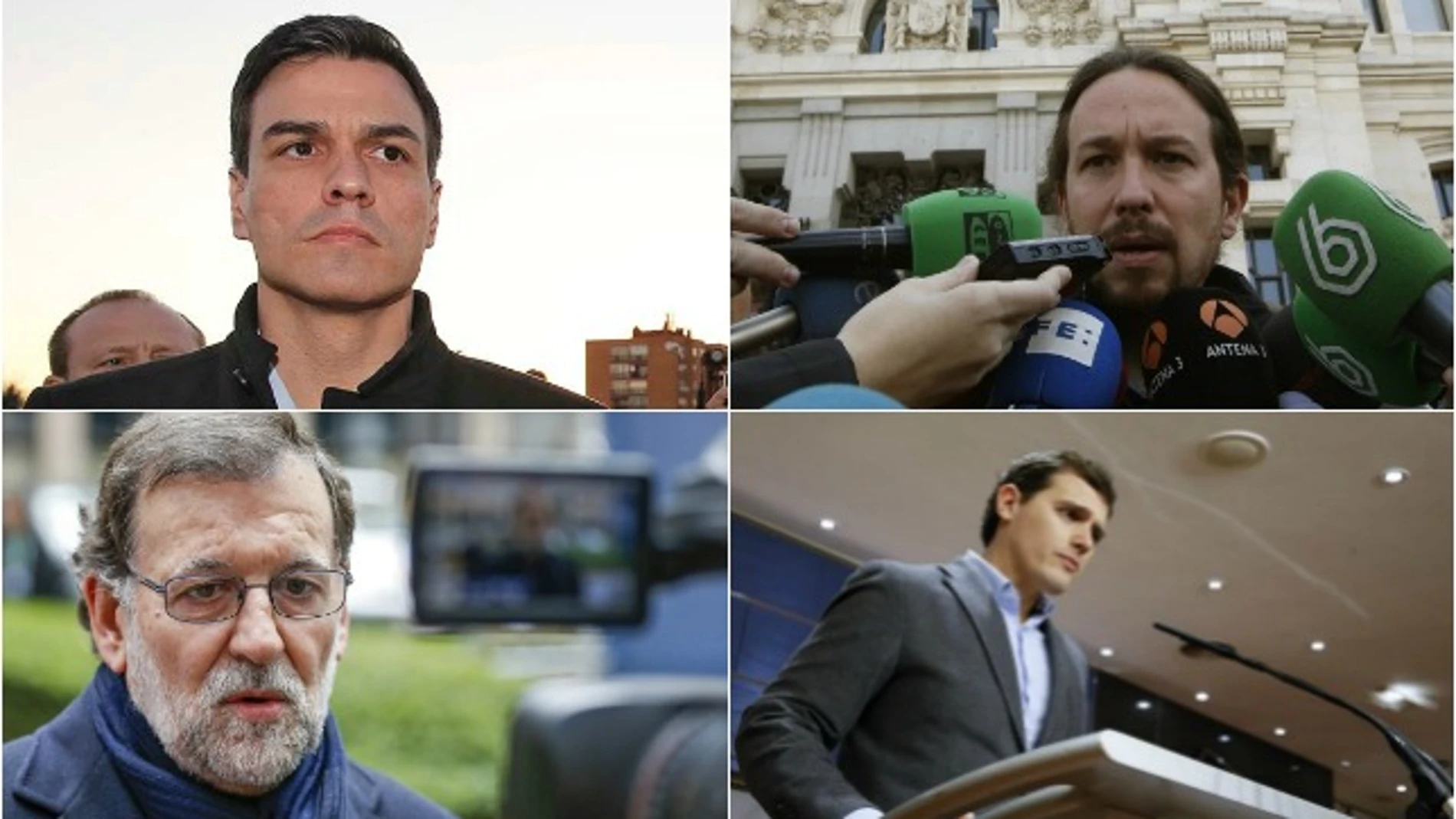 Pedro Sánchez, Pablo Iglesias, Mariano Rajoy y Albert Rivera